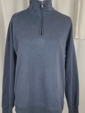 LAZYPANTS Light Blue Quarter-Zip Relaxed Fit Sweatshirt Sweater - Size Medium